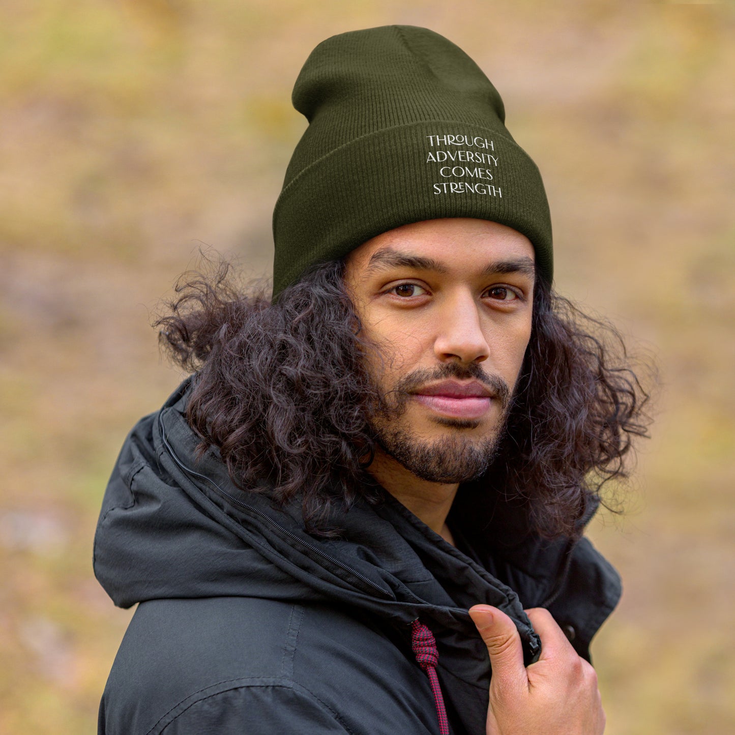 Through Adversity Comes Strength ; Cuffed Beanie