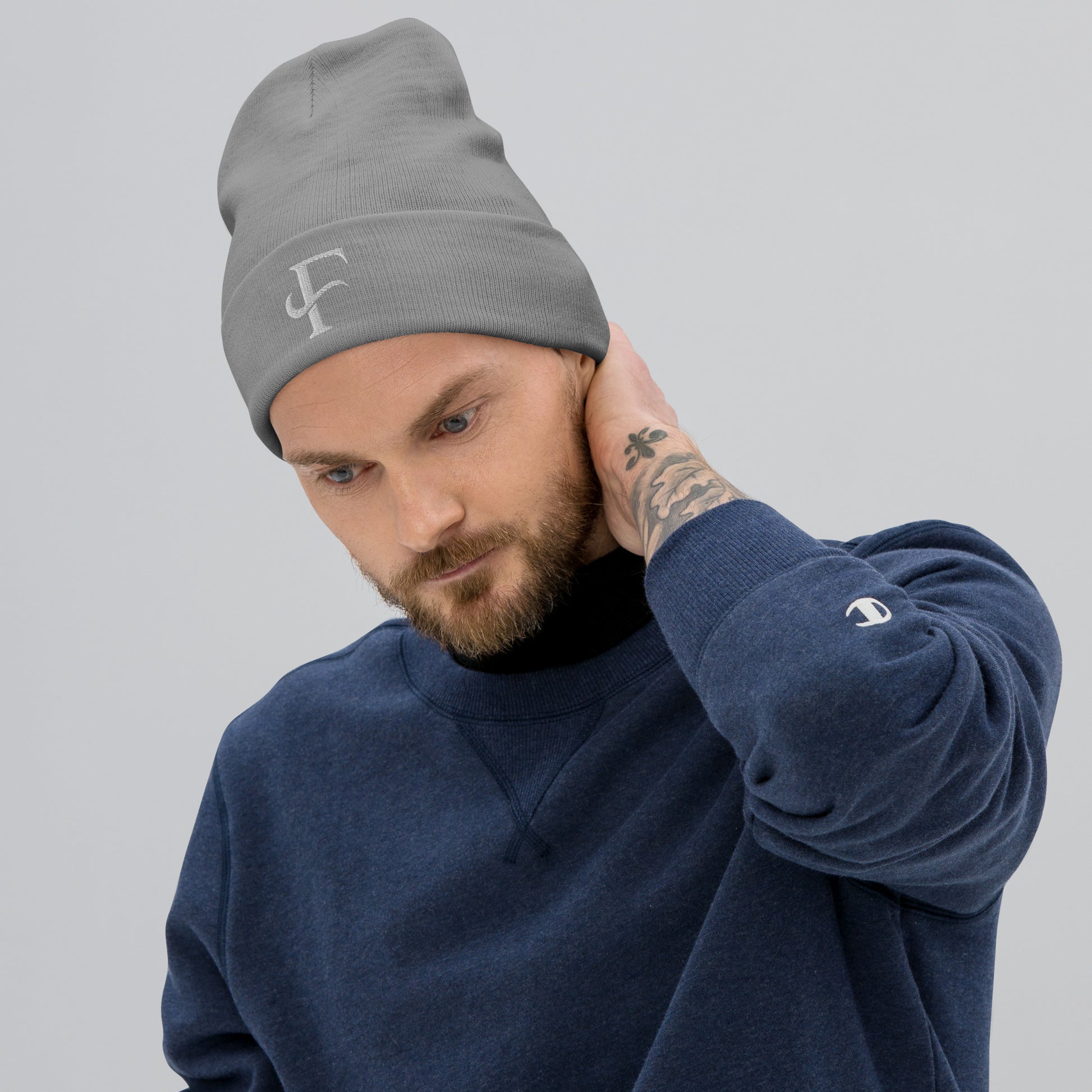 F Embroidered Beanie