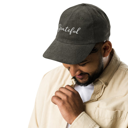 Grateful ; Corduroy Baseball Cap Hat